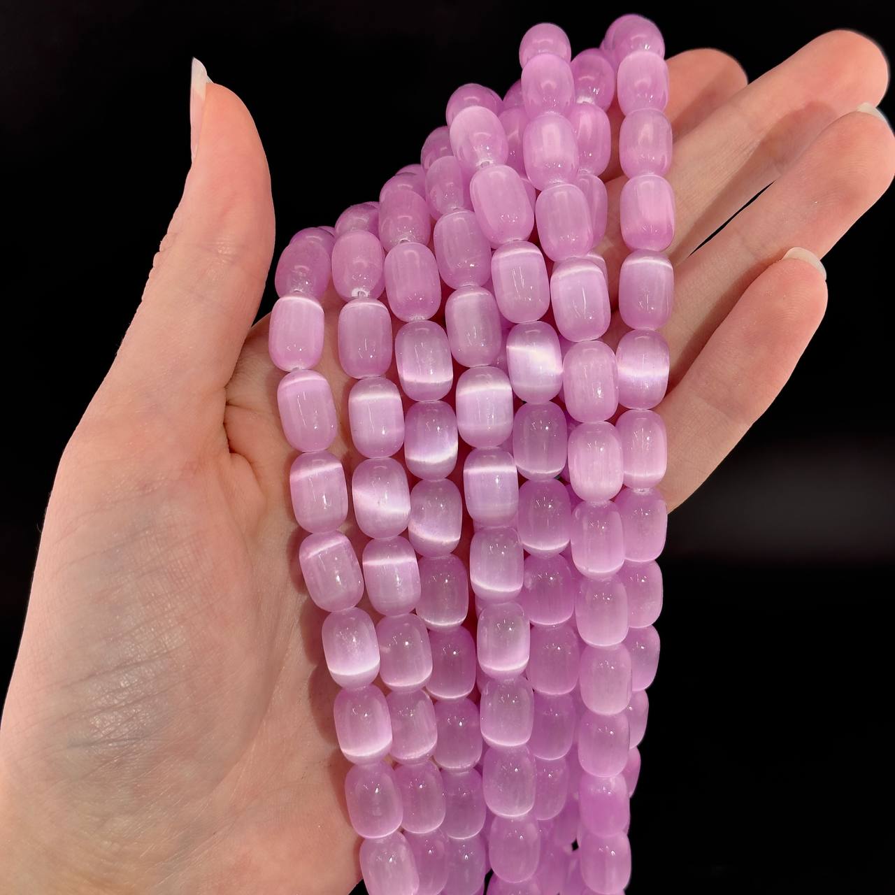 Бусины Селенит размер 8*12мм натуральный камень