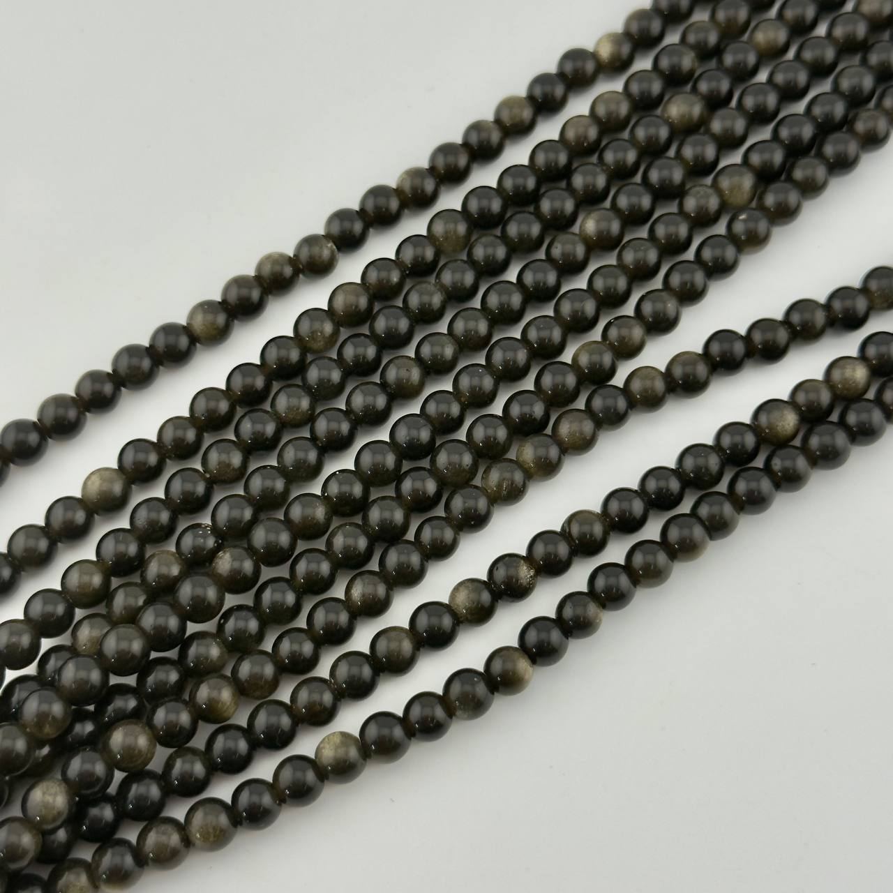 Золотистый Обсидиан размеры 6мм 8мм 10мм 12мм натуральный камень